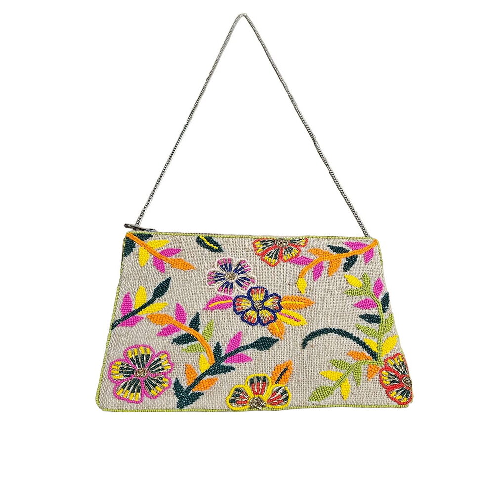 Beaded Colorful Jute Floral Crossbody